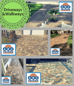 Driveways Walkways Pavers Travertine Design ideas Gallery Designs Ideas installed by contractor ABC PAVERS